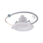 RIGID COMMERCIAL DOWNLIGHT CDR WITH 12V AUX, 6",WHITE REGRESSED TRIM, FLEXCABLE, SELECTABLE 23-18-10W (2300-1800-1000LM), CRI 90, SELECTABLE 27-30-35-40-50K, 120-347V, 0-10V DIMMING, ENERGY STAR
