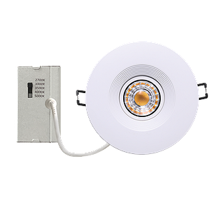 RIGID CHY2, 4" DIA. WHITE, GIMBAL MODULE & TRIM, 8W (700LM), SELECTABLE 27-30-35-40-50K, TRIAC DIM, 120V, 40 DEG. FT6 CABLE