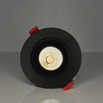 RIGID ECL, 3.5" REGRESSED GIMBAL, 12W (850LM), CRI 90, SELECTABLE 27-30-35-40-50K, TRIAC DIM, 38 DEG. FT6 CABLE, BLACK, 120V