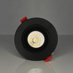 RIGID ECL 4” REGRESSED GIMBAL, 17W(1250LM), CRI 90, SELECTABLE 27-30-35-40-50K, TRIAC DIM, 38 DEG. FT6 CABLE, BLACK, 120V