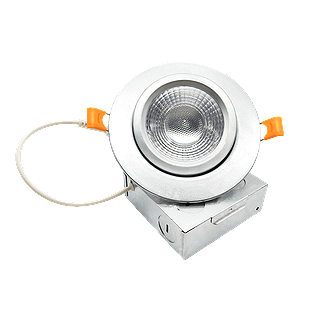 RIGID JH, 4", SWIVEL DOWN LIGHT, 360° EYEBALL, 9W (650LM), CRI 90, SELECTABLE 27-30-35-40-50K, 120V, BRUSHED NICKLE