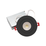 RGD-JH2, 4", SWIVEL DOWN LIGHT, 360° EYEBALL, 9W (750LM), SELECTABLE 27-30-35-40-50K, 120V, BLACK, ES, IC RATED, WET LOCATION