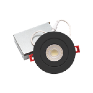 RGD-JH2, 4", SWIVEL DOWN LIGHT, 360° EYEBALL, 9W (750LM), SELECTABLE 27-30-35-40-50K, 120V, BLACK, ES, IC RATED, WET LOCATION