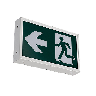 “RUNNING MAN” LED EMERGENCY SIGN, WHITE METAL HOUSING AC ONLY & 6-24V UDC - TL-RMES301 RUNNING MAN METAL