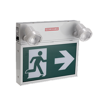 RUNNING MAN LED COMBO, METAL HSG, 120/347V, 2X5W, 90 MIN BATTERY BACK-UP, MAX: 34W - 30 MINS.