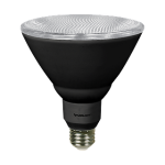 VIVID GLASS LENS PAR38, 16W, 1400LM, CRI 90, 30K, FL 25°, DIMMABLE, BLACK HOUSING, 25,000HRS