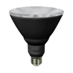 VIVID GLASS LENS PAR38, 16W, 1400LM, CRI 90, 30K, FL 25°, DIMMABLE, BLACK HOUSING, 25,000HRS