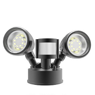 SSL-J5S SECURITY MOTION SENSOR LIGHT, 20W 2100LM, SELECTABLE 30-40-50K, ADJUSTABLE PIR MOTION SENSOR, BLACK, 120V