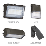 80W FLEX COLOR FULL CUTOFF OUTDOOR WALL PACK 120V
