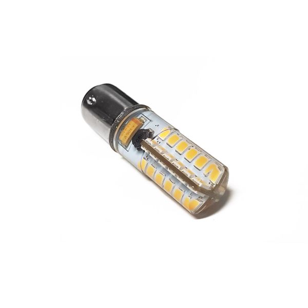 BA15S LED BULB, (SINGLE CONTACT), 10-30V DC, 2.2W, WARM WHITE 3000K, SILICONE COATED, DIMMABLE