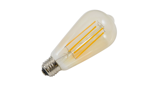 VINTAGE FILAMENT LED LIGHT BULB, ST64, E26 BASE, GLASS, 120V AC, 5W, 2200K WARM WHITE, UL APPROVED