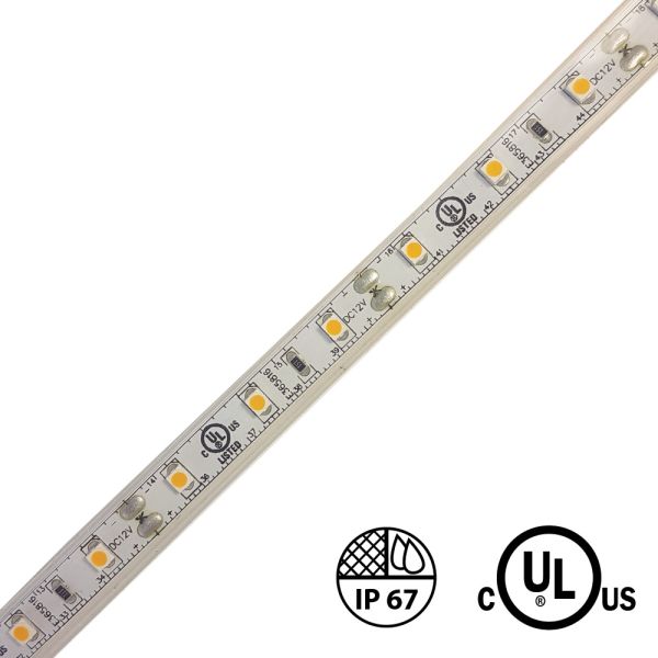 OUTDOOR. 24V DC, 3528 LED TAPE, 10M (33'), 1.5W/FT (4.8W/M), 60 LEDS/M, CRI 90, DIMMABLE, 3K