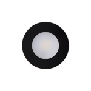 RD7 LED CABINET LIGHT, 12V, 2W, BLACK TRIM, WARM WHITE 3000K