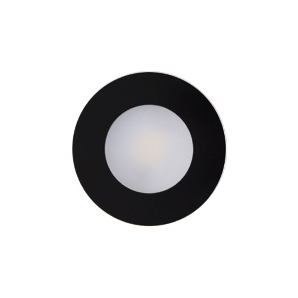 RD7 LED CABINET LIGHT, 12V, 2W, BLACK TRIM, WARM WHITE 3000K
