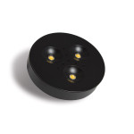RD15 SURFACE MOUNT OR RECESSED POWER LED PUCK LIGHT, 12V, 3W, BLACK, WARM WHITE 3000K