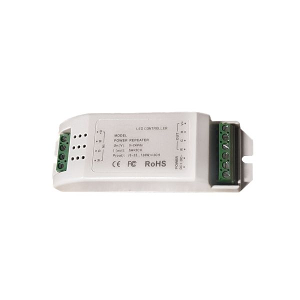 RGB AMPLIFIER, 12-24V DC INPUT, 5A PER CHANNEL