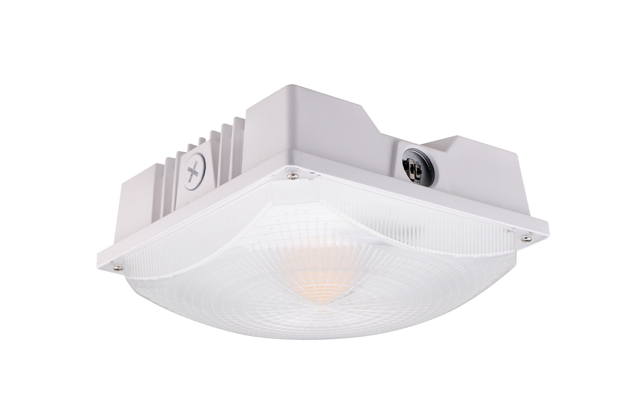 CP03 Classic Canopy Light, Canopy Lights, 20W/30W/40W, 3000K/4000K/5000K, 120-347V, White, DLC Premium S-ET054C, 5 Year Warranty
