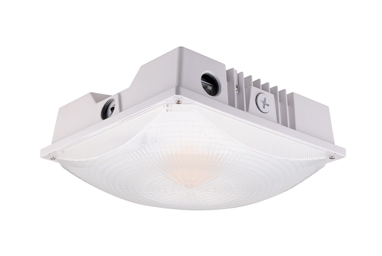 CP03 Classic Canopy Light, Canopy Lights, 50W/60W/75W, 3000K/4000K/5000K, 120-347V, White, DLC Premium S-BEXF8Q, 5 Year Warranty