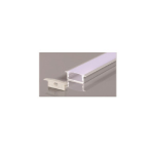 SURFACE MOUNTED/RECESSED ALUMINUM PROFILE 619 WITH PC COVER 10FT BLACK