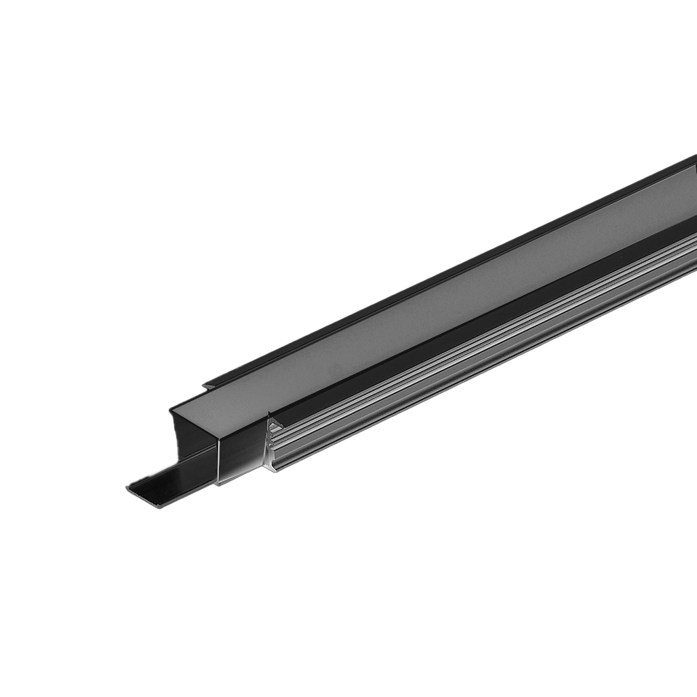 WATERPROOF ALUMINUM PROFILE 1217A WITH 6PCS OF PLASTIC AND WATERPROOF SILICON END CAP, BLACK IP65 PC ENCLOSURE WITH 8FT STRIP LIGHT TRAY 8FT  BLACK