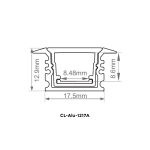 WATERPROOF ALUMINUM PROFILE 1217A WITH 6PCS OF PLASTIC AND WATERPROOF SILICON END CAP, WITH WHITE IP65 PC ENCLOSURE WITH 8FT STRIP LIGHT TRAY 8FT  SILVER