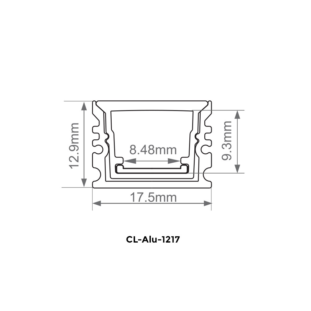WATERPROOF ALUMINUM PROFILE 1217 WITH 6PCS OF PLASTIC AND WATERPROOF SILICONE END CAPS WITH IP65 PC ENCLOSURE  8FT STRIP LIGHT TRAY  SILVER