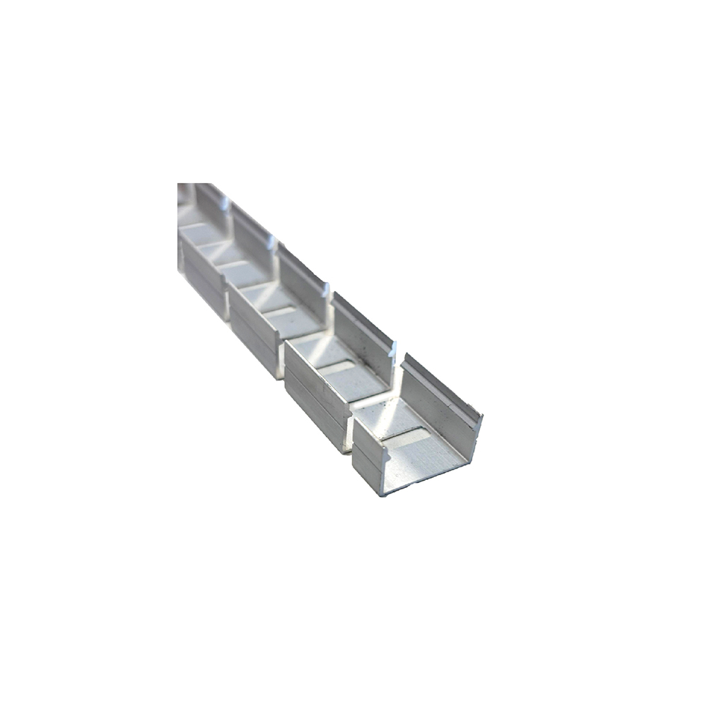 SURFACE MOUNTED, LEFT RIGHT UP DOWN BENDABLE ALUMINUM PROFILE 1913 WITH SILICON COVER 2 END CAPS 8FT SILVER