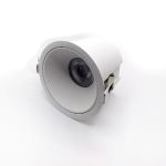 ANTI GLARE RECESSED SINGLE HEAD DOWNLIGHT 120VAC 15W 1050LM BEAM ANGLE 36° 4000K PF>0.9 CRI>90 DAMP LOCATION BLACK BODY BLACK REFLECTOR