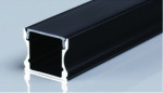 SURFACE MOUNTED ALUMINUM PROFILE 613 WITH 2 ENDCAPS 3 CLIPS & PC COVER 10FT BLACK
