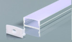 SURFACE MOUNTED/RECESSED ALUMINUM PROFILE 617 WITH PC COVER SILVER