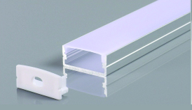 SURFACE MOUNTED/RECESSED ALUMINUM PROFILE 617 WITH PC COVER SILVER