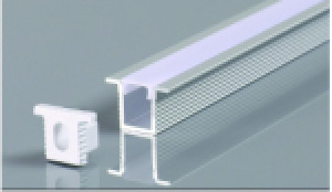 RECESSED WITH LIP SUPER SLIM ALUMINUM PROFILE 0809A WITH 2 ENDCAPS & PC COVER 10FT SILVER