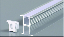 RECESSED WITH LIP SUPER SLIM ALUMINUM PROFILE 0809A WITH 2 ENDCAPS & PC COVER 10FT SILVER