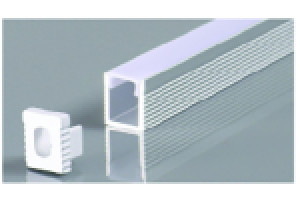 SURFACE MOUNTED SUPER SLIM ALUMINUM PROFILE0809 WITH 2 ENDCAPS & PC COVER 10FT SILVER
