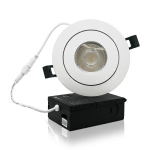 3.5 INCHES RECESSED LED GIMBAL MULTI DIRECTION 8W, 90-130 V AC,  WET LOCATION, IC-RATED,  830 LM, CRI>85 ,5CCT, DIMMABLE ,FT4WIRE ,40°,5 YEARS WARRANTY ,WHITE