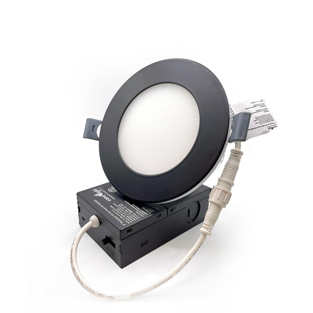 4 INCHES SMD DOWNLIGHT WITH NIGHTLIGHT 9+2 W, 90-130 V AC IP20, UP TO 800 LM, CRI>85 ,5CCT , DIMMABLE ,120 °,5 YEARS WARRANTY, BLACK
 (CUT OUT105-114MM)