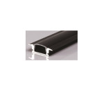 RECESSED ALUMINUM PROFILE 508 WITH 2 ENDCAP 3 CLIPS & PC COVER 10FT BLACK
