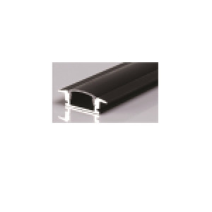 RECESSED ALUMINUM PROFILE 508 WITH 2 ENDCAP 3 CLIPS & PC COVER 10FT BLACK