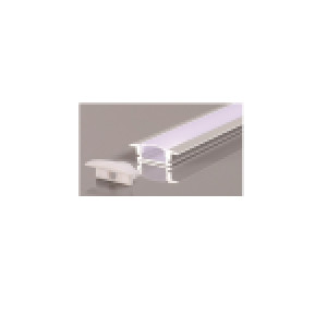 RECESSED ALUMINUM PROFILE 508 WITH 2 ENDCAP 3 CLIPS & PC COVER 10FT SILVER