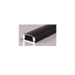SURFACE MOUNTED ALUMINUM PROFILE 509 WITH 2 ENDCAPS 3 CLIPS & PC COVER 10FT BLACK