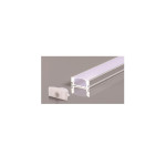 SURFACE MOUNTED ALUMINUM PROFILE 509 WITH 2 ENDCAPS 3 CLIPS & PC COVER 10FT SILVER