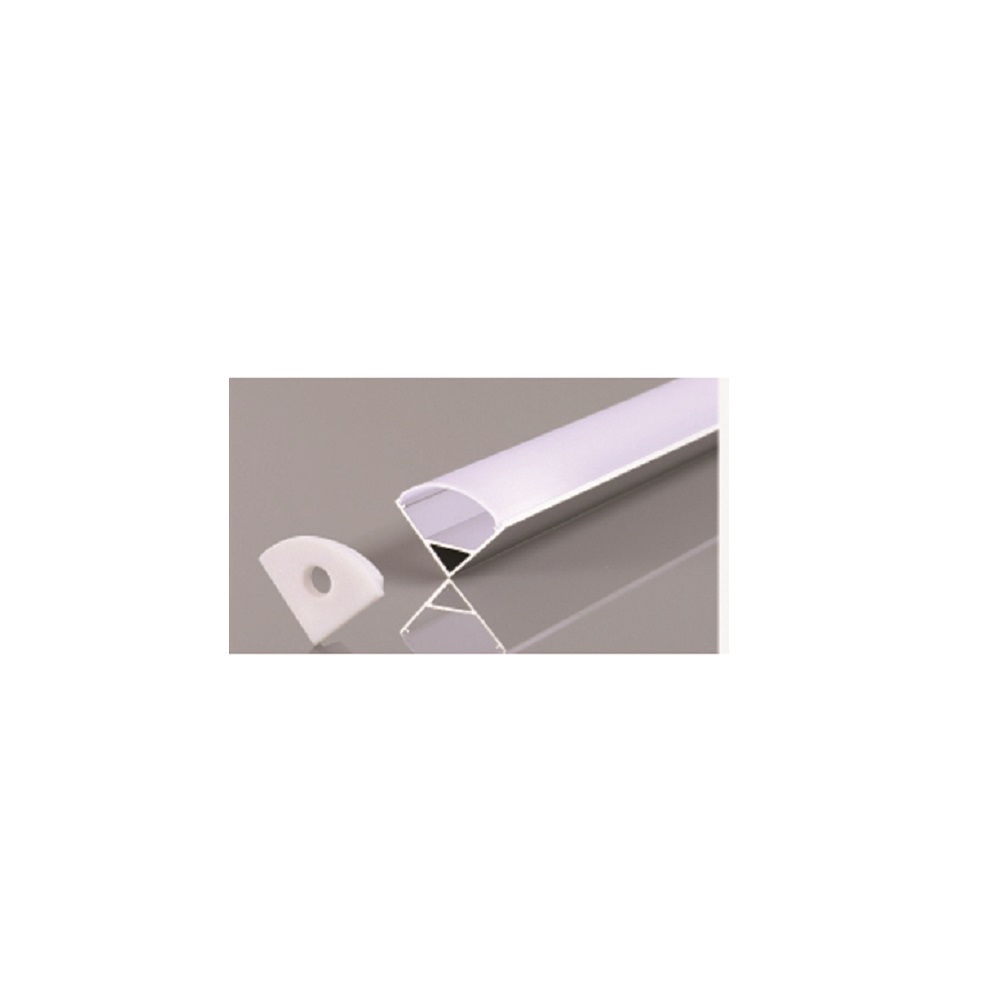 90D SURFACE MOUNT PROFILE 601 WITH 2 ENDCAPS & 3 PCS CLIPS & PC COVER SILVER