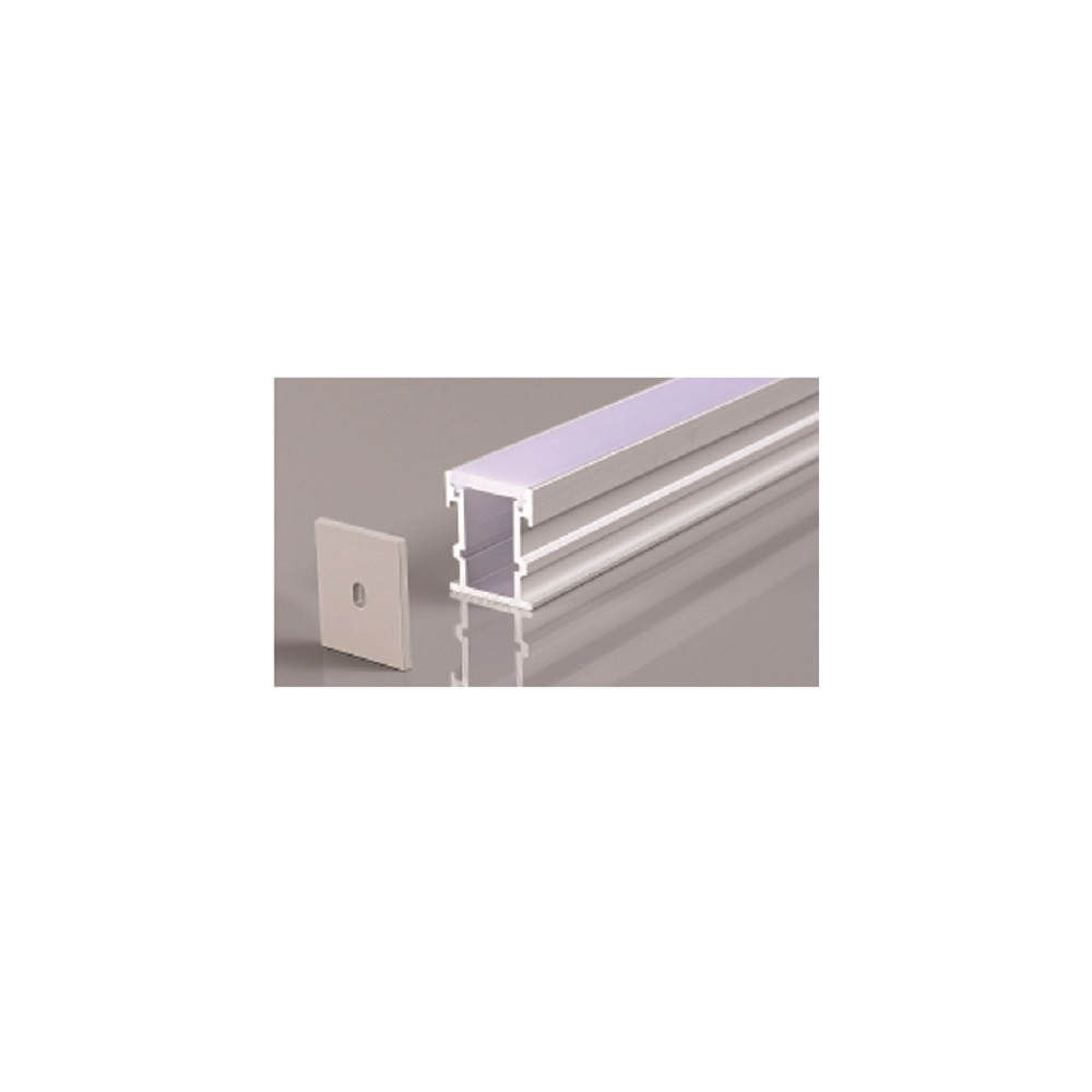 IN-GROUND PROFILE 632 WITH 2PCS ENDCAPS & PC COVER 10FT SILVER