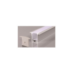 RECESSED ALUMINUM PROFILE 712A WITH 6 SPRING CLIPS 2 ENDCAPS & PC COVER 10FT SILVER