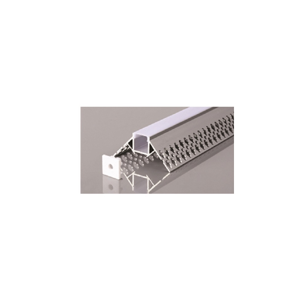TRIMLESS RECESSED CORNER PROFILE 5324 WITH 2 ENDCAPS & PC COVER