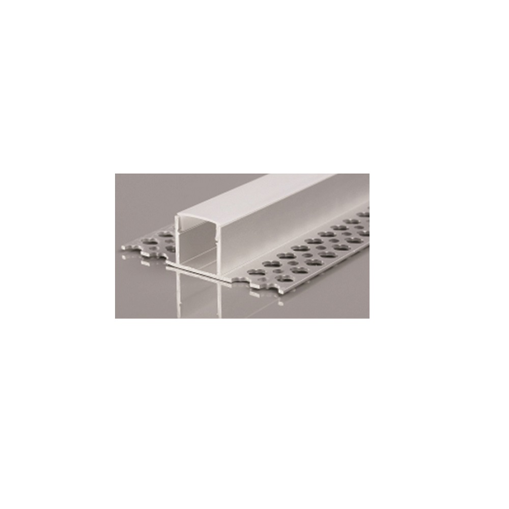 TRIMLESS RECESSED ALUMINUM PROFILE 5515A WITH 2 ENDCAPS & PC COVER SILVER