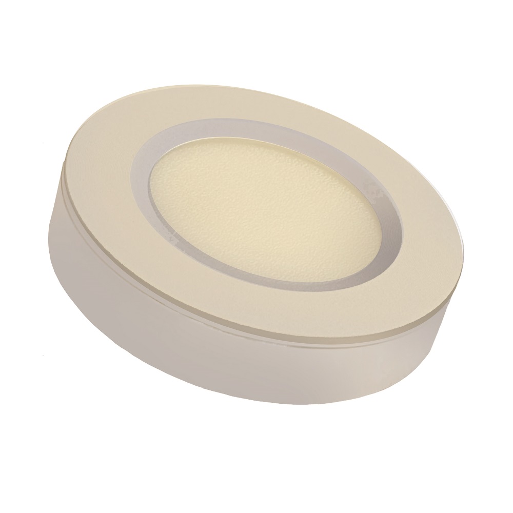 LED PUCK LIGHT 3W ,24V DC, 3CCT,220LM CRI>80 , DIMMABLE ALUMINUM RING AND HOUSING 69X15.5 CUTTING SIZE MATT BLACK 
CETL CERTIFICATE 3 YEARS WARRANTY, SATIN NICKEL
