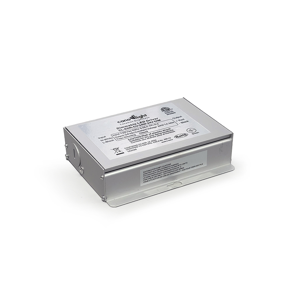 LED DRIVER,120V AC INPUT 50/60HZ,24V DC OUTPUT,,24W,PF0.5,FLICKERING FREE,CLASS2,TRIAC DIMMABLE,SUITABLE FOR DRY AND DAMP LOCATION