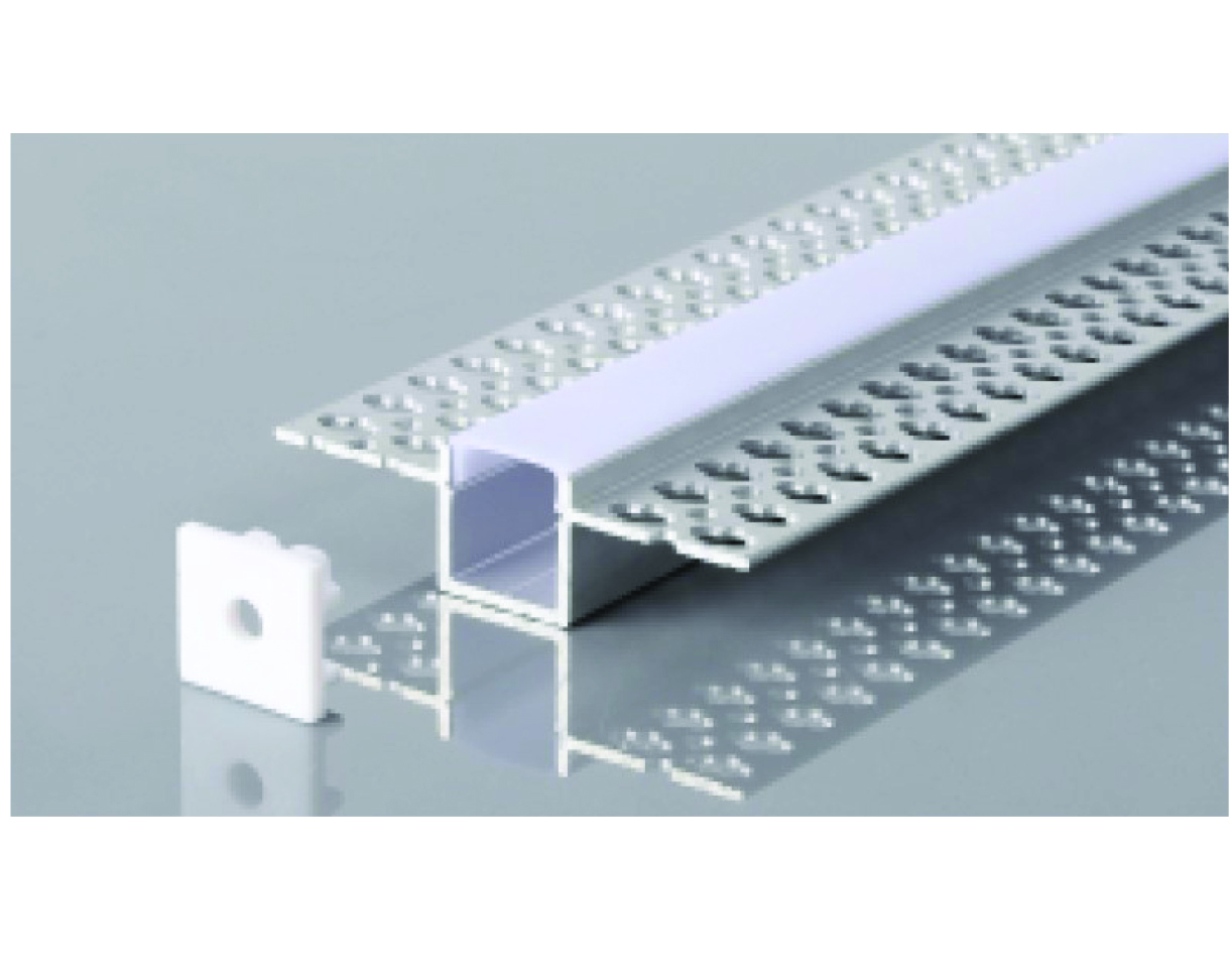 TRIMLESS RECESSED ALUMINUM PROFILE 5515 WITH PC COVER 10FT SILVER