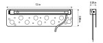 12 INCHES LED HARDSCAPE LIGHT ,7W ,12-24V AC/DC,120°,CRI>90,280 LM, UNDER COPING 3CCT, IP65, 5 YEARS WARRANTY
